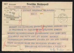 Brief von Hildegard Fischer an Gerhart Hauptmann