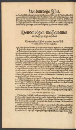 Von den vöglen/ welcher namen am buchstaben I. anhebend.