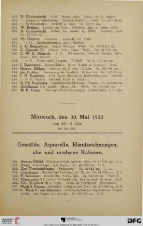 Gemälde, Aquarelle, Handzeichnungen, alte und moderne Rahmen (Nr. 250-551)