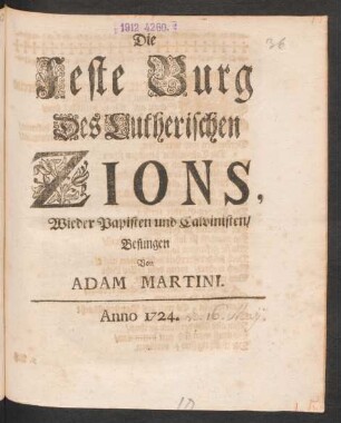 Die feste Burg Des Lutherischen Zions, Wieder Papisten und Calvinisten