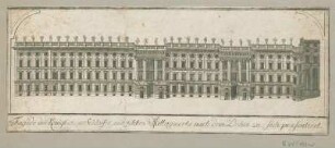 Facade des Königlichen Schlosses, wie solches Mittagswerts nach dem Dom zu sich praesentiret