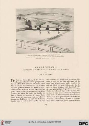Max Beckmann: Ausstellung in der Galerie A. Flechtheim, Berlin