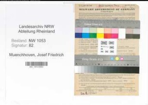 Entnazifizierung Josef Friedrich Muenchhoven , geb. 09.04.1894 (Angestellter)
