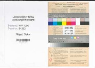 Entnazifizierung Oskar Nagel, geb. 29.11.1889 (Kaufmann)