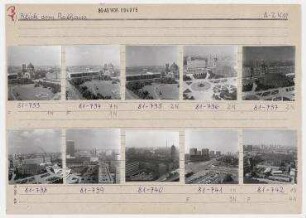Stadtpanoramen vom Roten Rathaus. Berlin, Mitte, Rathausstraße (Königstraße)/Großer Jüdenhof/Molkenmarkt/Marx-Engels-Forum