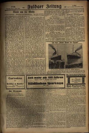 Dritte Ausgabe vom Sonntag, den 14. Juli 1929.