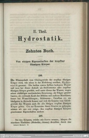 II. Theil. Hydrostatik