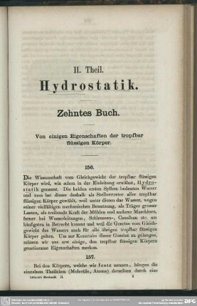 II. Theil. Hydrostatik