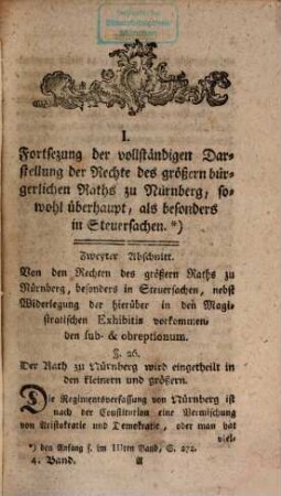 Teutsche Staatskanzlei. Deductions- und Urkundensammlung : ein Beitrag zur Teutschen Staatskanzlei. 4. 1788