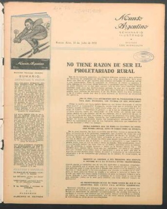 No tiene razón de ser el proletariado rural