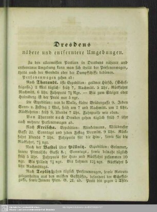 Dresdens nähere und entferntere Umgebungen