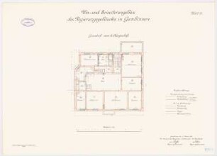 Regierungsgebäude, Gumbinnen Wohngebäude: Grundriss 2. Obergeschoss 1:100