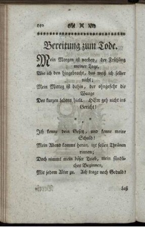 Bereitung zum Tode.