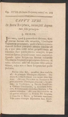 Caput XVIII. de Sacra Scriptura, vniuersali dogmatum fidei principio.