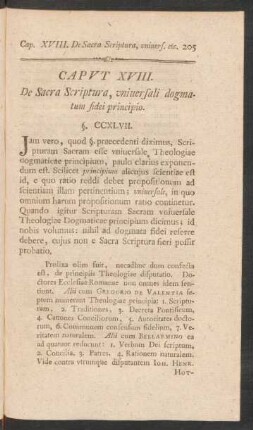 Caput XVIII. de Sacra Scriptura, vniuersali dogmatum fidei principio.