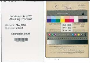 Entnazifizierung Hans Schneider , geb. 22.12.1905 (Baufuehrer)
