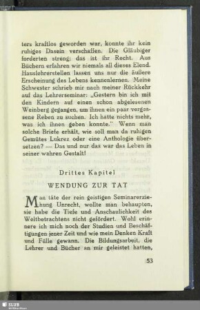 Drittes Kapitel Wendung Zur Tat