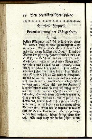 Viertes Kapitel. Lebensordnung der Säugenden.