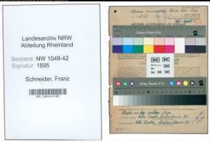 Entnazifizierung Franz Schneider , geb. 08.10.1897 (Lagerist)