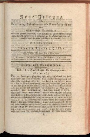 18tes Stück. Weimar, den 3. May 1800.