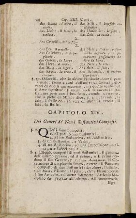 Capitolo XIV. Dei Generi de' Nomi Sustantivi Composti