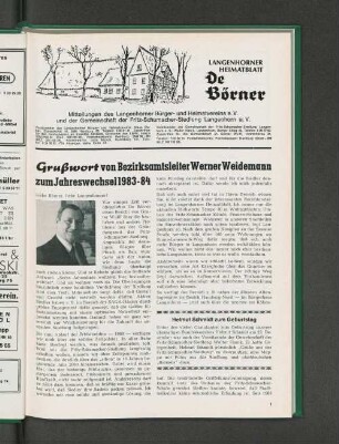 Grußwort von Bezirksamtleiter Werner Weidemann zum Jahreswechsel 1983-84