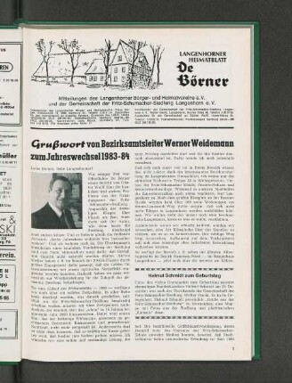 Grußwort von Bezirksamtleiter Werner Weidemann zum Jahreswechsel 1983-84