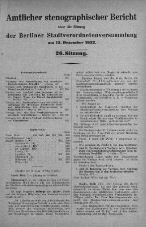 Sitzung 26, 15. Dezember 1932