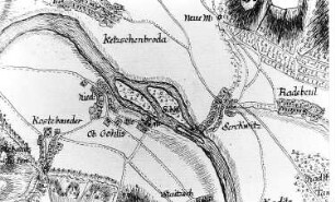 Dresden-Gohlis. Ausschnitt aus: Karte von einem Teil des Kurfürstentums Sachsen, Petri, nach 1759 (Sign.: VII 63)