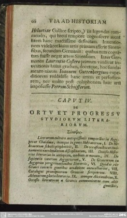 Caput IV. De Ortu Et Progressu Studiorum Literariorum