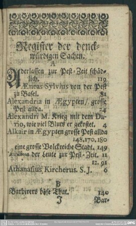 Register der denckwürdigen Sachen