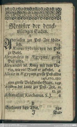 Register der denckwürdigen Sachen