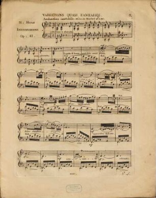 Variations quasi fantaisie : pour le piano-forte ; sur le trio favori de Mazaniello Notre Dame du Mont Carmel de Carafa ; op. 43