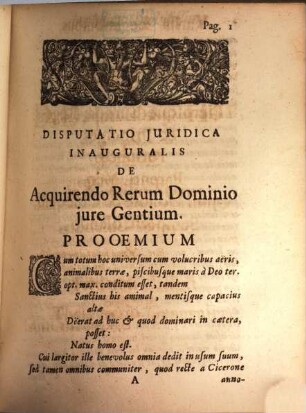 Disp. iur. inaug. de acquirendo rerum dominio iure gentium