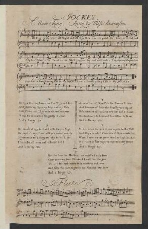 Jockey : a new song ; sung by Miss Stevenson