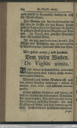 Vom vielen Wachen. De Vigiliis nimiis
