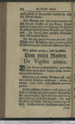 Vom vielen Wachen. De Vigiliis nimiis