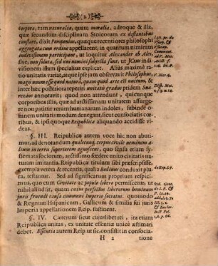 De unitate reipublicae in S. R. Imperio, disp.