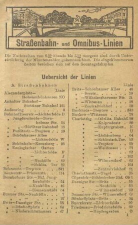 Straßenbahn- und Omnibuslinien