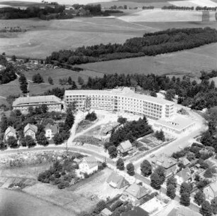 Kreiskrankenhaus im Umbau (Schützenstraße 55): Luftbild: im Hintergrund die Trave