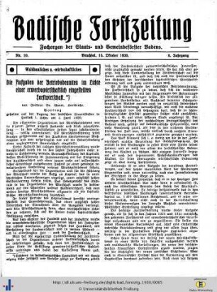 Nr. 10, 15. Oktober 1930