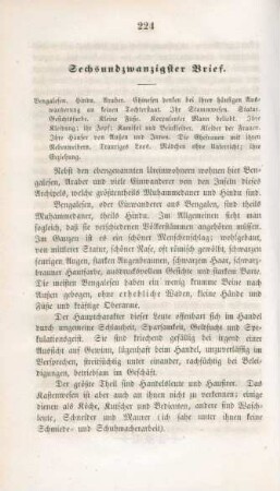 Sechsundzwanzigster Brief. Bengalesen ...