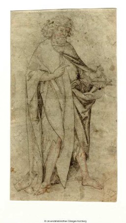 Johannes der Täufer, halb nach rechts gewendet stehend