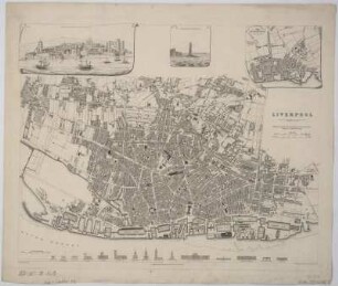 Plan von Liverpool, 1:13000, Stahlstich, 1836
