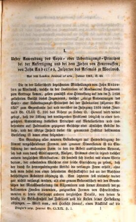 Polytechnisches Journal. 169. 1863 = 4. Reihe Bd. 19