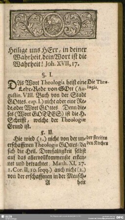Heilige uns Herr, in deiner Wahrheit, dein Wort ist die Wahrheit! Joh. XVII, 17.