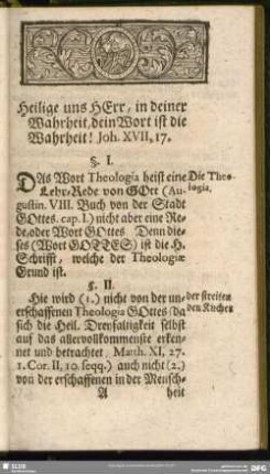 Heilige uns Herr, in deiner Wahrheit, dein Wort ist die Wahrheit! Joh. XVII, 17.