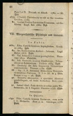 88-101, VII. Morgenländische Philologie und Literatur.