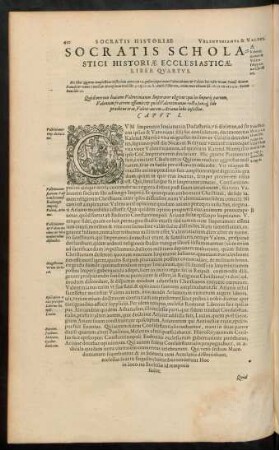 Socratis Scholastici Historiae Ecclesiasticae, Liber Quartus.