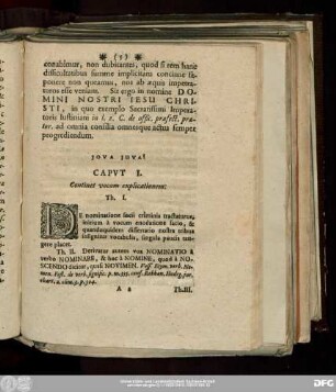 Caput I. Continet vocum explicationem.
